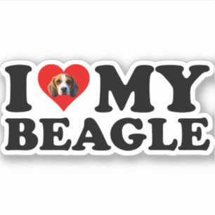 Sticker J'aime mon Beagle