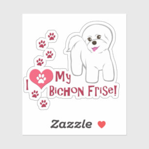 Sticker J'Aime Mon Bichon Frise !