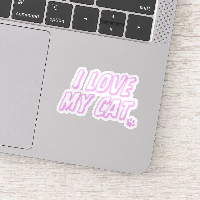 Sticker J'Aime Mon Chat (Détail)