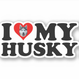 Sticker J'Aime Mon Husky