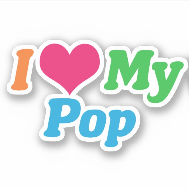 Sticker J'Aime Mon Pop (Devant)