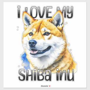 Sticker J'Aime Mon Shiba Inu Propriétaire de chien