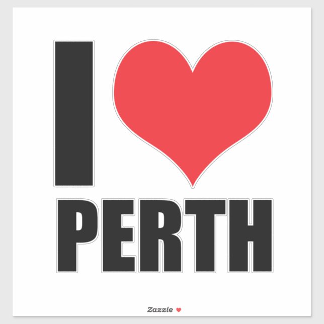 Sticker J'aime Perth (Feuille)