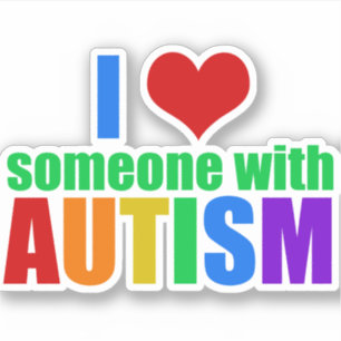 Sticker J'aime quelqu'un avec l'autisme