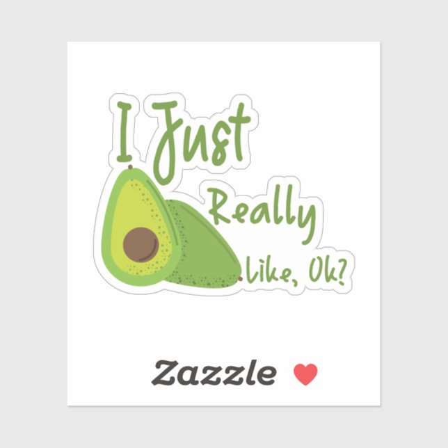 Sticker J'Aime Vraiment Avocado, Ok ? (Feuille)