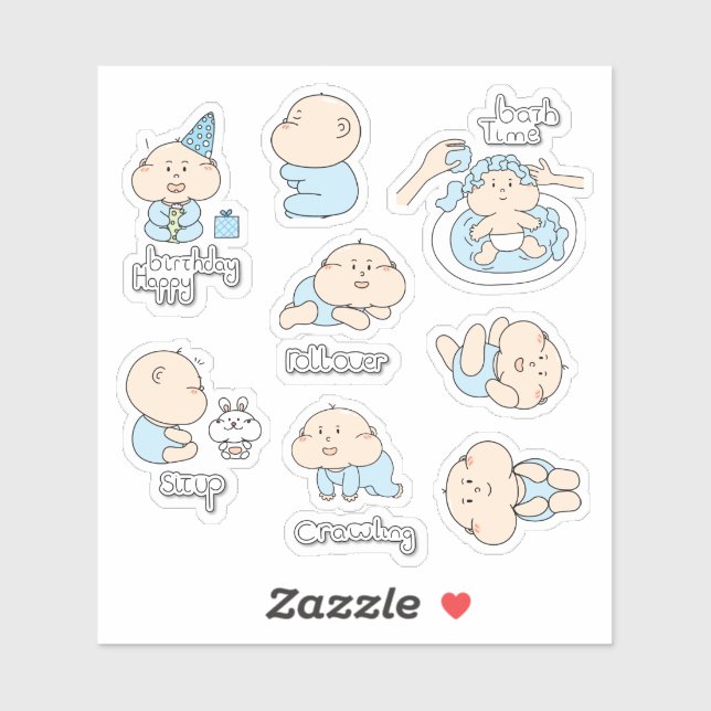 Sticker Jalon de routine de bébé  (Feuille)