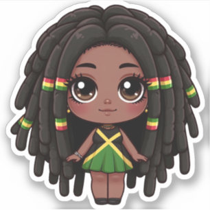 Sticker Jamaïcaine avec Dreadlocks