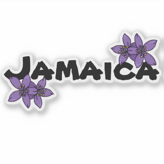 Sticker Jamaïque Purple Fleur nationale (Devant)
