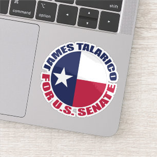 Sticker James Talarico pour ordinateur portable avec drape