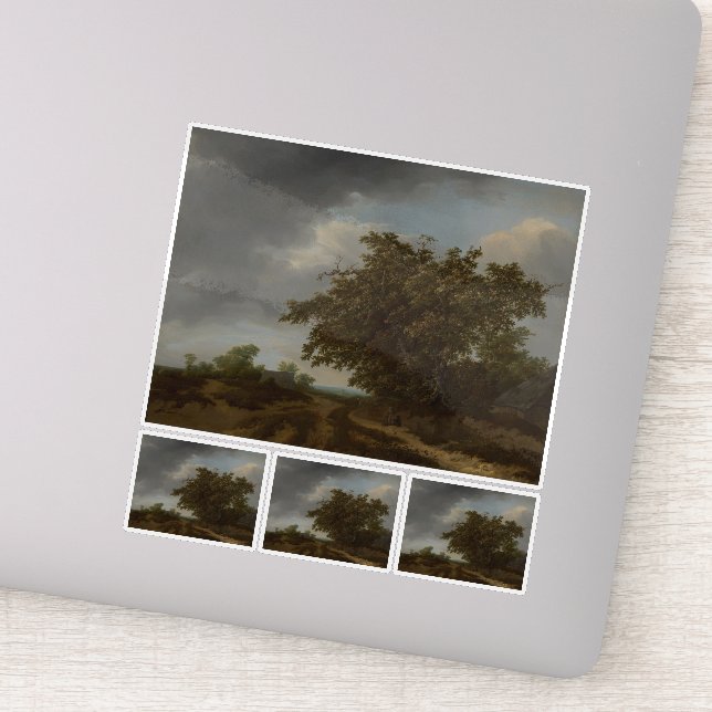 Sticker Jan Vermeer, Paysage au bord des dunes (Détail)
