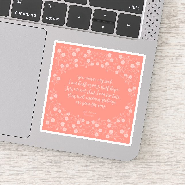 Sticker Jane Austen Persuasion Floral Love Letter Citation (Détail)