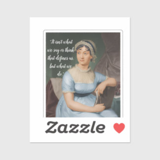 Sticker Jane Austen portrait and quote