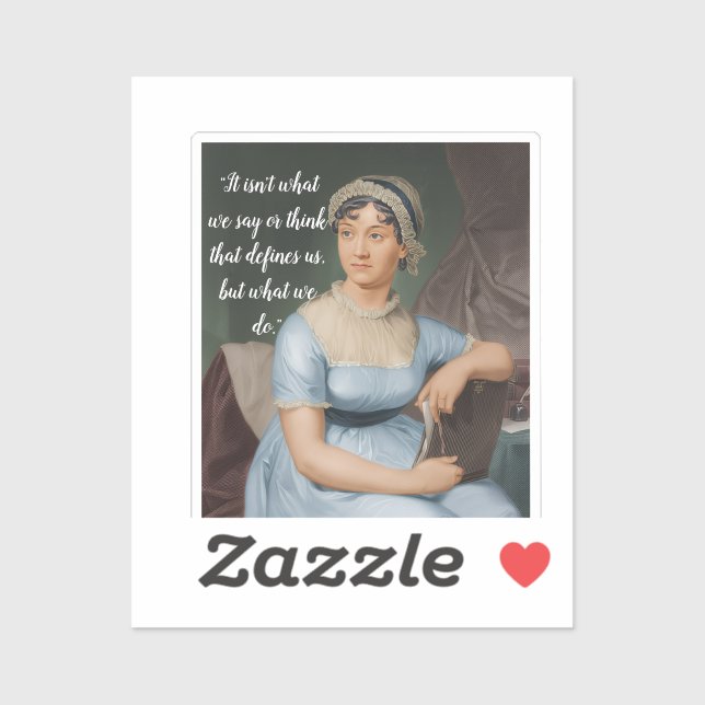Sticker Jane Austen portrait and quote (Feuille)