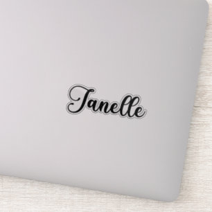 Sticker Janelle Nom - Calligraphie manuscrite
