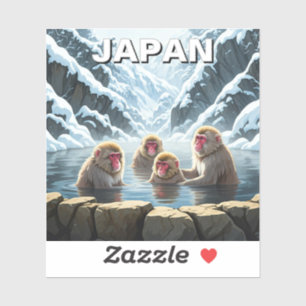 Sticker Japon Jigokudani Singes du parc des singes