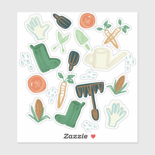Sticker Jardin aquarelle (Feuille)