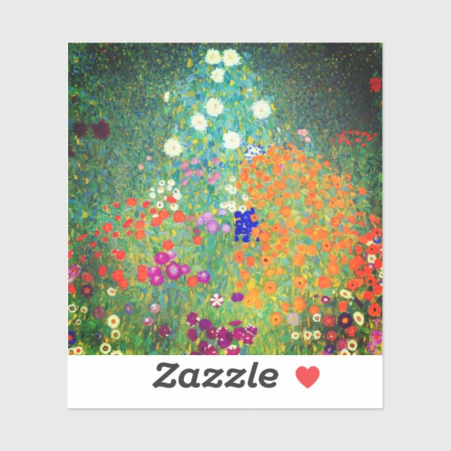Sticker Jardin aux fleurs Gustav Klimt (Feuille)