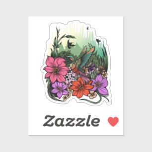 Sticker Jardin des colibris