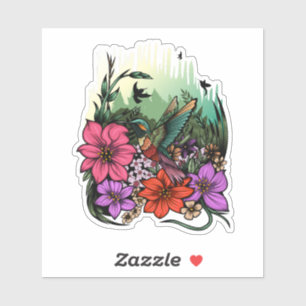 Sticker Jardin des colibris