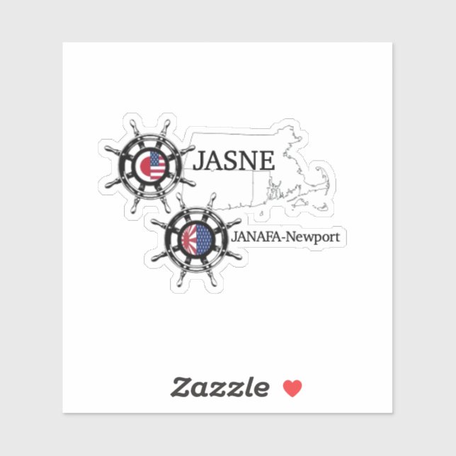 Sticker JASNE-JANAFA - logo - carte - acronyme (Feuille)
