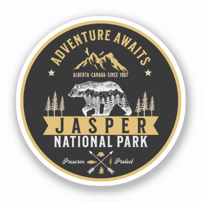 Sticker Jasper National Park Alberta Canada (Recto)