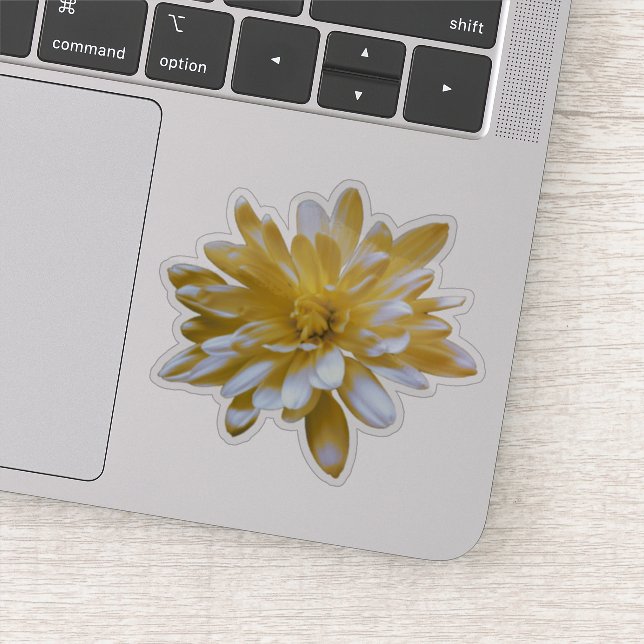 Sticker jaune floral mignon (Détail)
