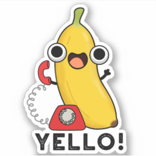 Sticker Jaune Fruit Fruit Jaune Banane Pun