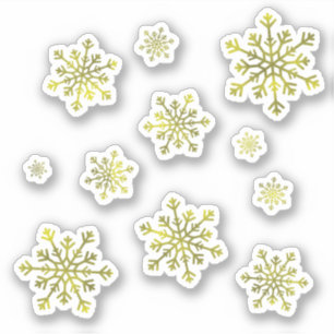 Sticker Jaune Jaune Jaune Joyeux Joyeux Noël Snowflakes J