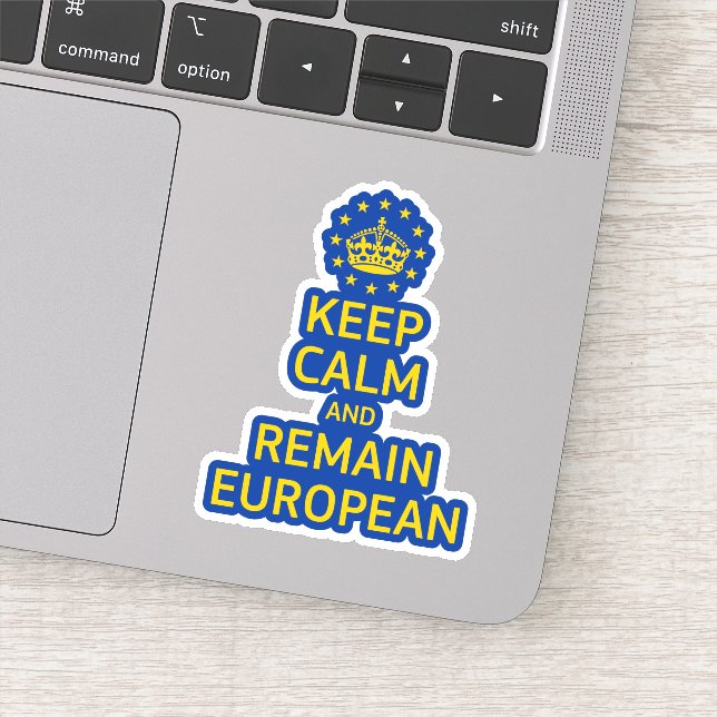 Sticker Jaune Moderne Bleu Garder Calme Couronne Pun Europ (Détail)
