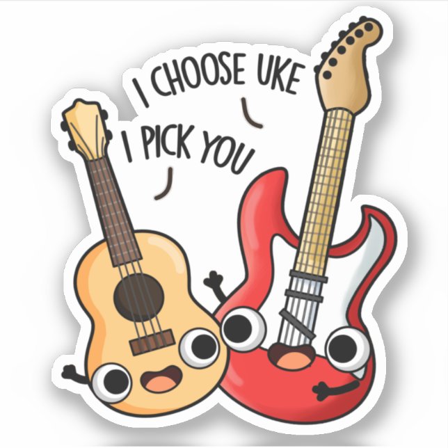 Sticker Je Choisis Uke Je Vous Choisis Drôle Guitare Ukule (Devant)
