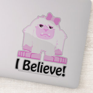 Sticker Je Crois Mignonne Cartoon Girl Yeti