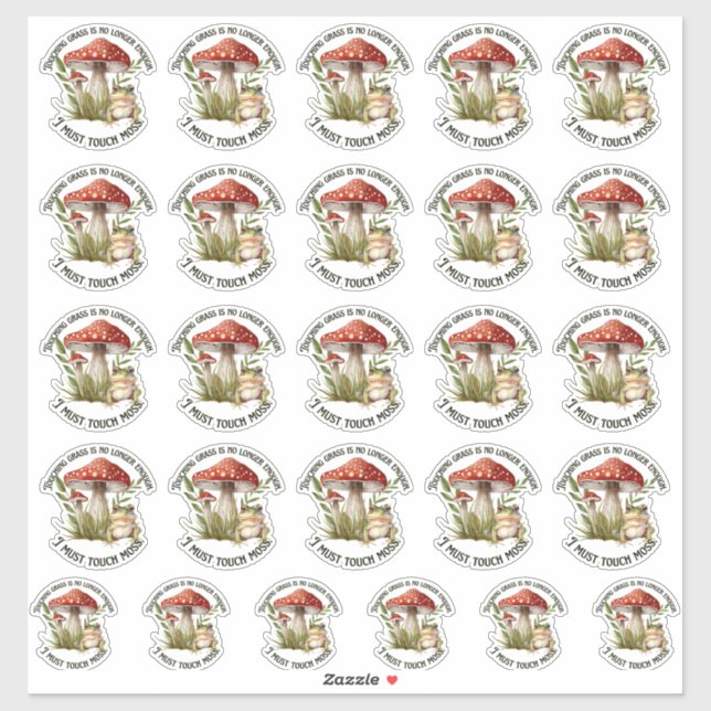 Sticker "Je dois toucher la mousse" cachets en vrac (Feuille)