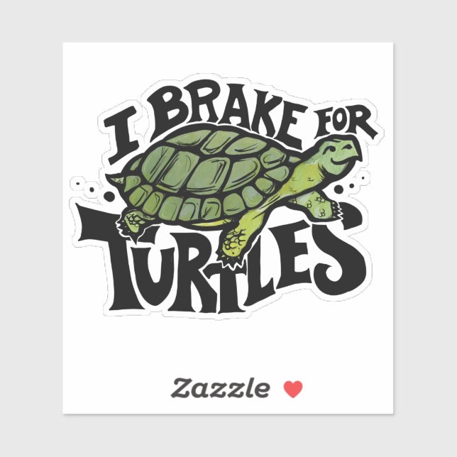 Sticker Je freine pour les tortues (Feuille)