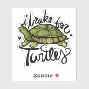 Sticker Je freine pour les tortues mignonnes tortues amant