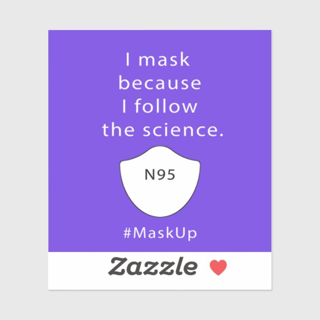 Sticker Je masque parce que je suis la science (Feuille)