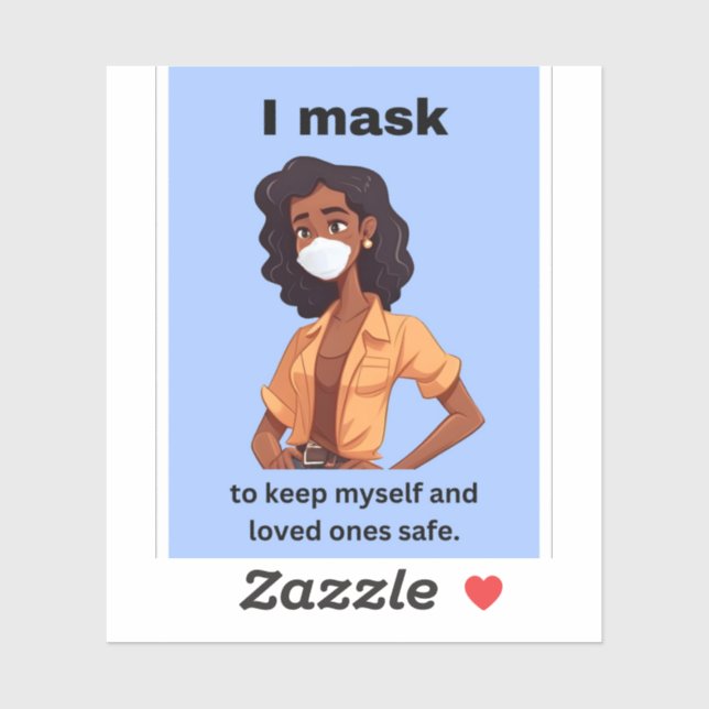 Sticker Je masque pour me garder moi-même et aimer les sti (Feuille)