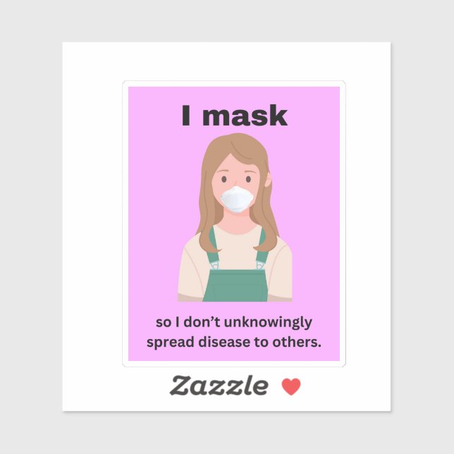 Sticker Je masque pour ne pas propager inconsciemment la m (Feuille)