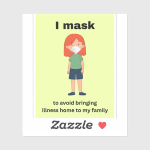 Sticker Je me masque pour éviter de ramener la maladie che