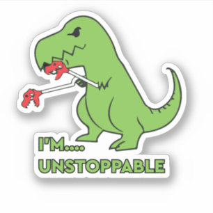 Sticker Je ne peux pas arrêter Funny Dino
