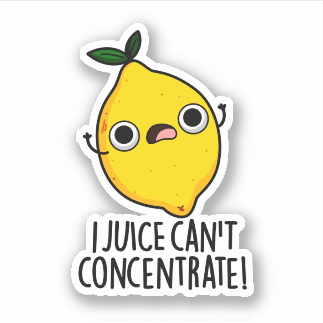 Sticker Je ne peux pas concentrer le jeu de citron drôle (Devant)