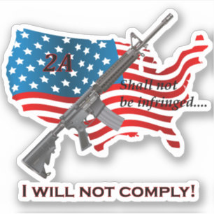 Sticker Je ne respecterai pas le drapeau américain AR15