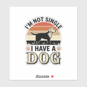 Sticker Je ne suis pas célibataire, j'ai un chien Design d