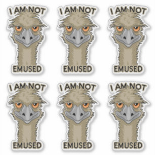 Sticker Je Ne Suis Pas Emusé Amusant Emu Set Contour Cut