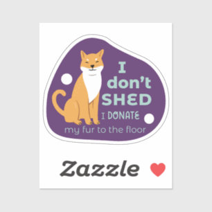Sticker Je ne verse pas de mignon shiba inu chien pourpre 