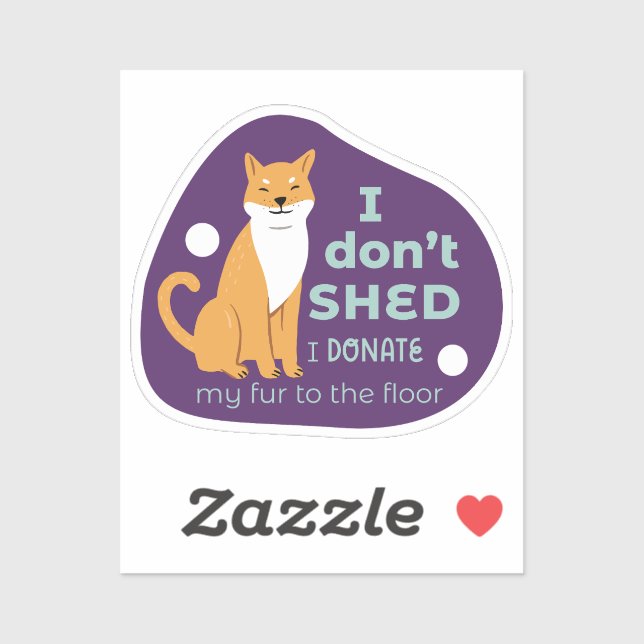 Sticker Je ne verse pas de mignon shiba inu chien pourpre  (Feuille)
