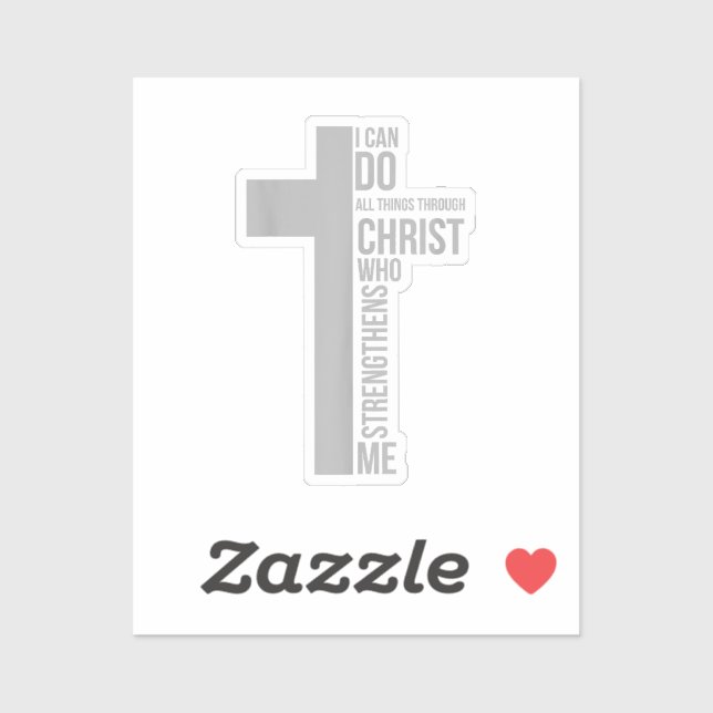 Sticker Je Peux Faire Tout Par Le Christ Qui Renforce (Feuille)