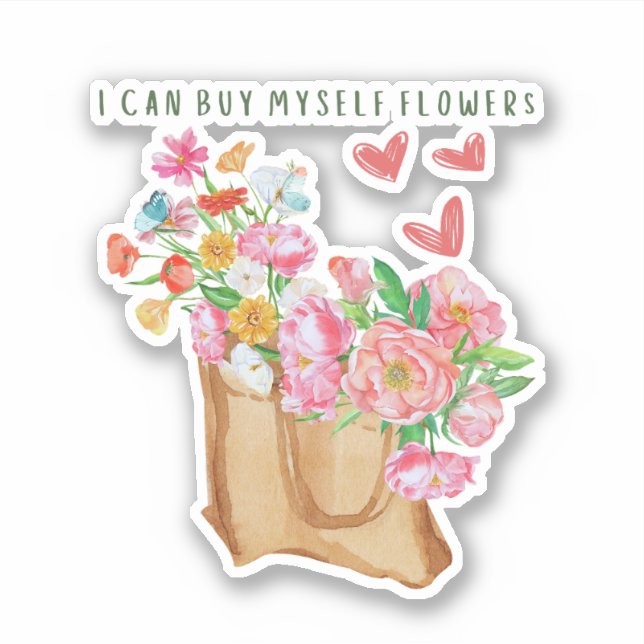 Sticker Je Peux M'Acheter Des Fleurs (Devant)