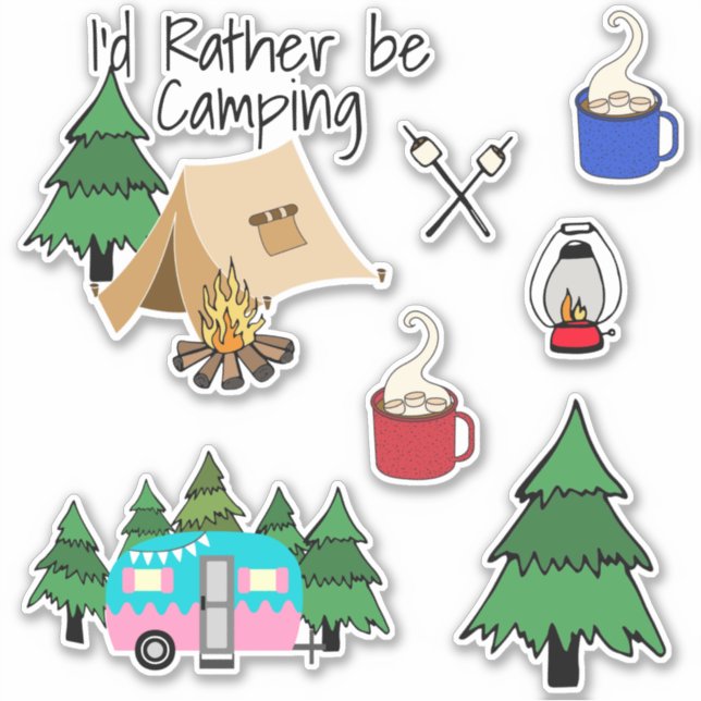 Sticker Je préfère être en camping (Devant)