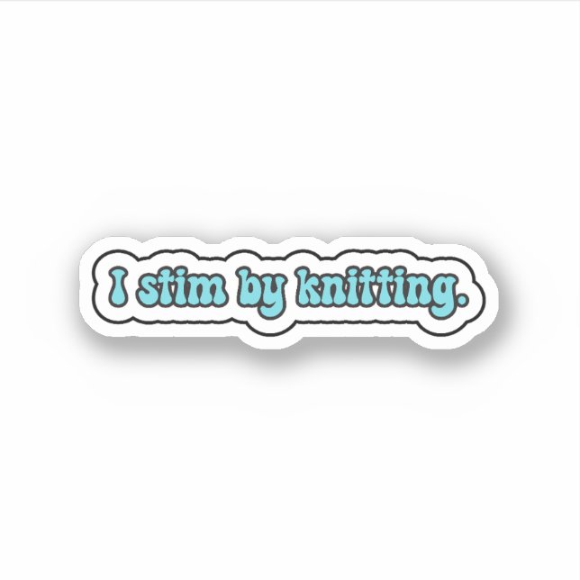 Sticker Je stimule par tricot la neurodiversité bleue (Devant)