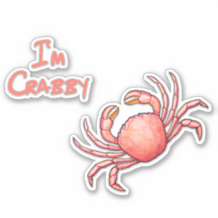 Sticker Je suis Crabby Crustacean Cutout